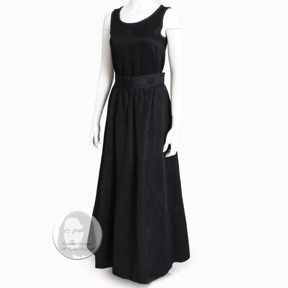 Yves Saint Laurent Skirt Black Moire Maxi Rare Ballet Russes Vintage 70s EU 42 - Picture 15 of 16
